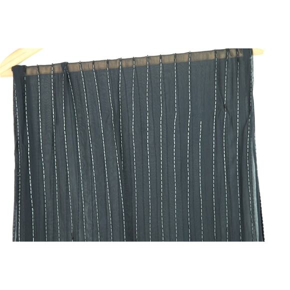 Beaded Silk Scarf 70" x 20" Sheer Whimsigoth 90s Witchy Y2K Rectangle Shawl - Picture 1 of 14